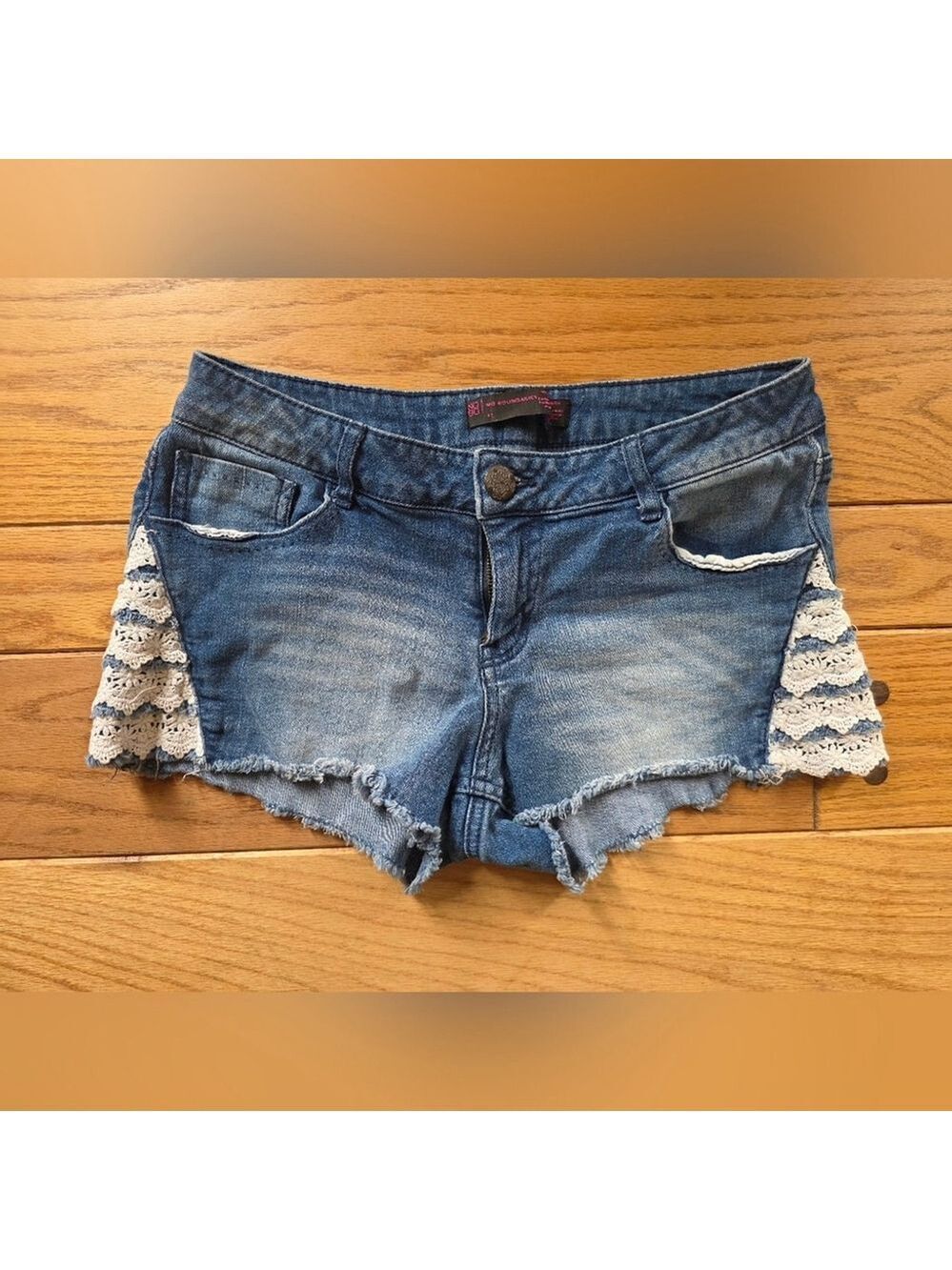 No Boundaries Denim and Lace Shorts